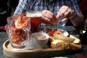Photo from 2012 - Prawns in a pint glass