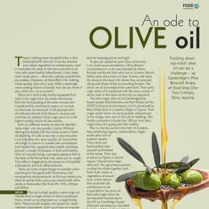 Cambridge Magazine May 2016 Olive Oil