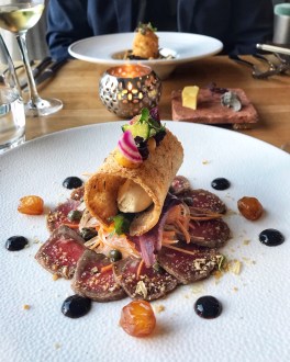 Cotto Cambridge flamed beef fillet tataki