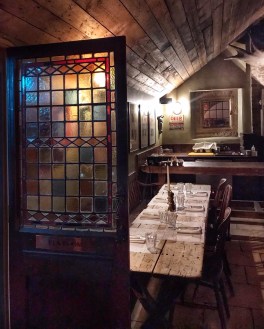 The Gunton Arms Norfolk stained glass door