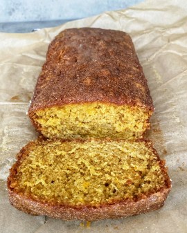 Orange Rosemary Drizzle Loaf sliced