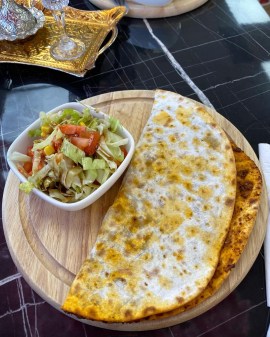 Botany Foodie Cambridge folded lahmacun salad