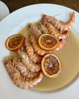 Chapel Market Kitchen London prawns blood oranges